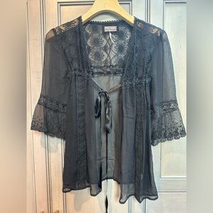 Free People Black Lace Overlay